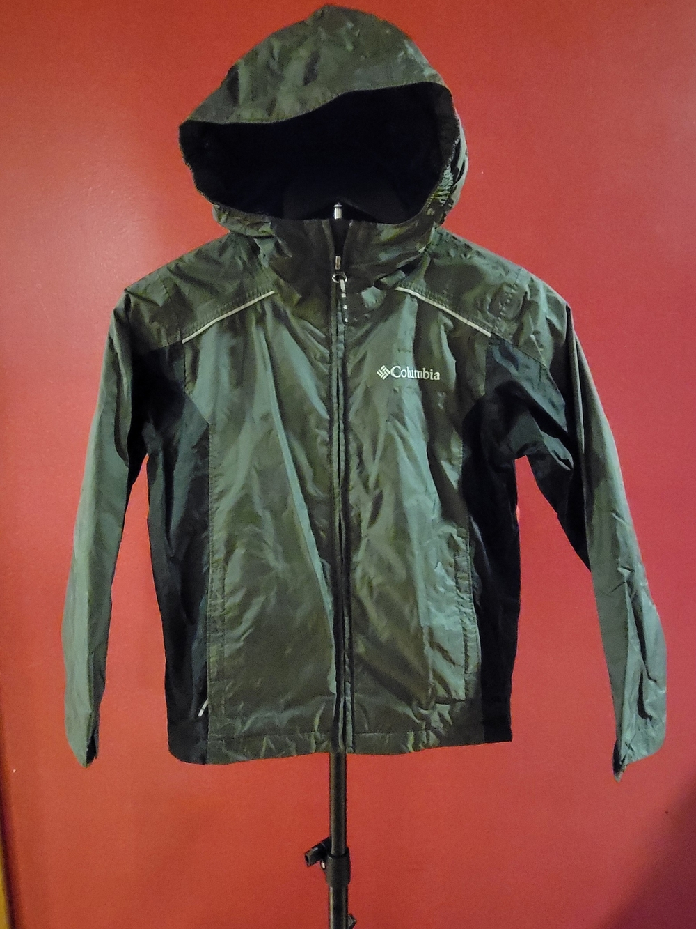 Columbia Boy's Black Hooded Water Repellent Jacket
